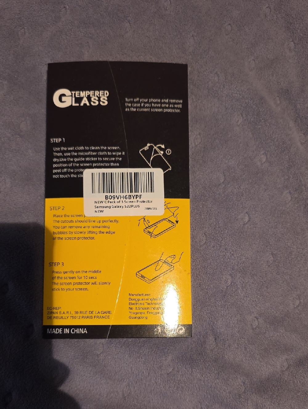 Tempered Glass Screen Protector for Samsung Galaxy S22 Plus - Yellow/Black